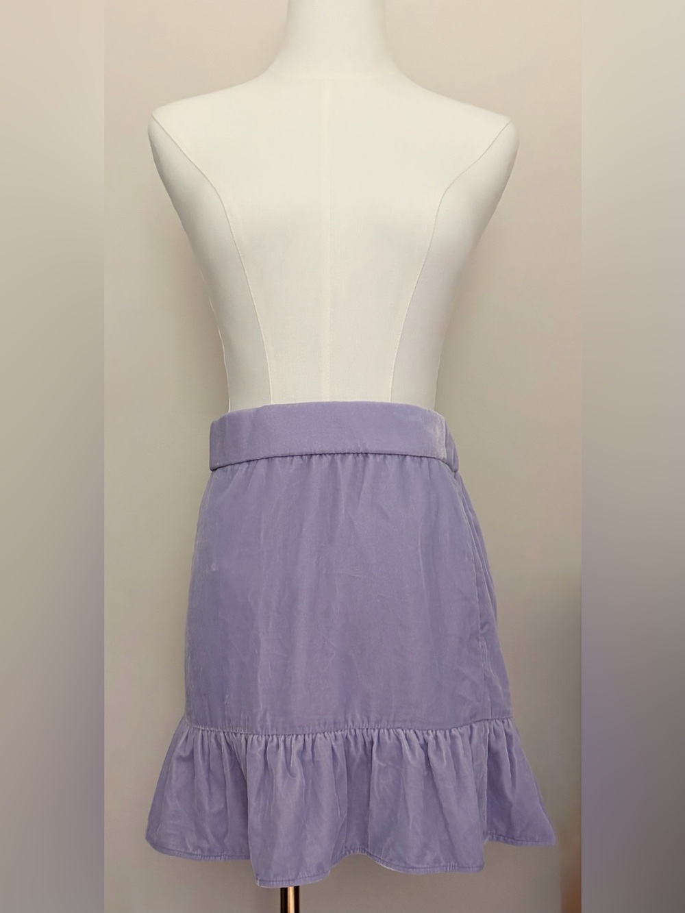 J. Crew Velvet Lavender Ruffle Skirt with Pockets